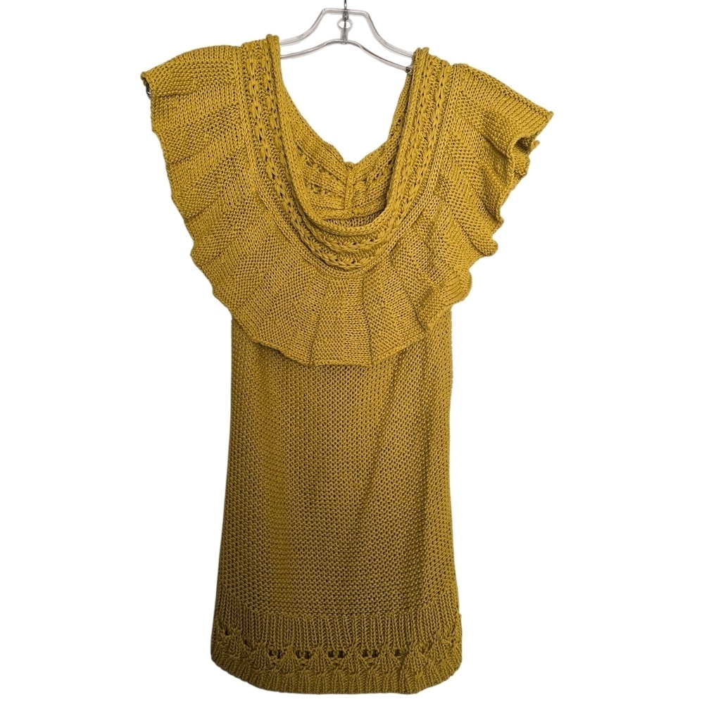 Anthropologie Mustard Yellow Knit Sleeveless Sweater - Picture 2 of 5